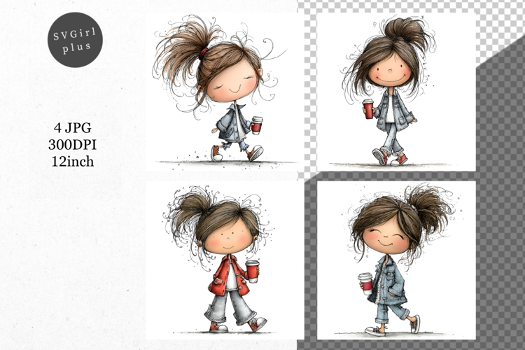 Girl, Whimsical JPG, JPG, Junk journal,