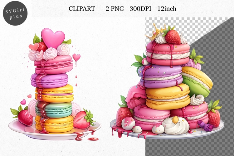 Macarons Clipart, Valentines Day Clipart, Whimsical Clipart