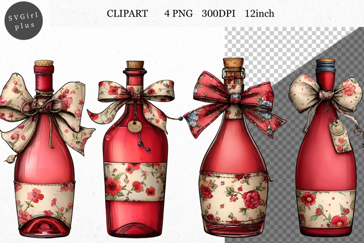 Bottle PNG, Mothers Day PNG, Whimsical Clipart,