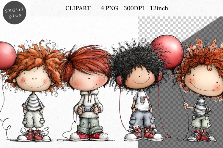 Boy PNG, Boy Clipart, Whimsical Clipart