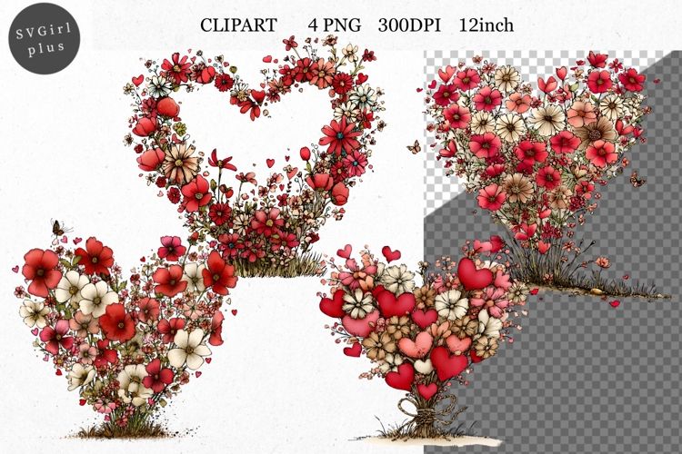 Heart Clipart, Valentines Day Clipart, Whimsical Clipart