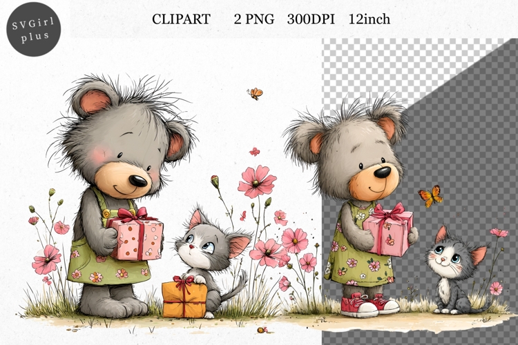 Teddy Bear Clipart, Whimsical Clipart,
