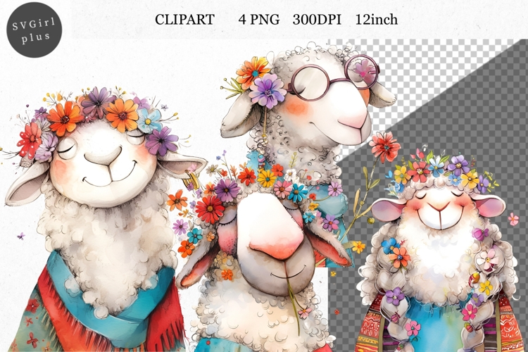 Sheep Clipart, Easter Clipart, Whimsical Clipart,
