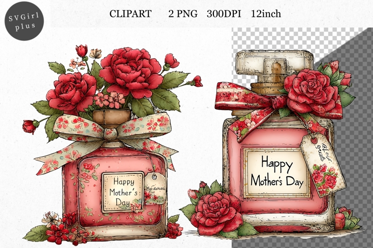 Perfume PNG, Mothers Day PNG, Whimsical Clipart,