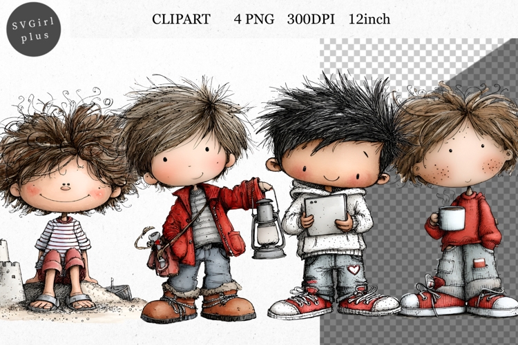 Boy PNG, Boy Clipart, Whimsical Clipart