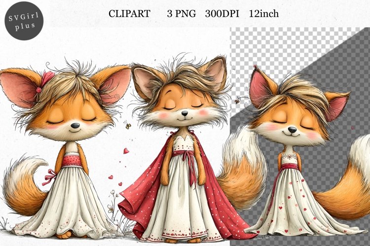 Cute Watercolor Fox Clipart Image 12