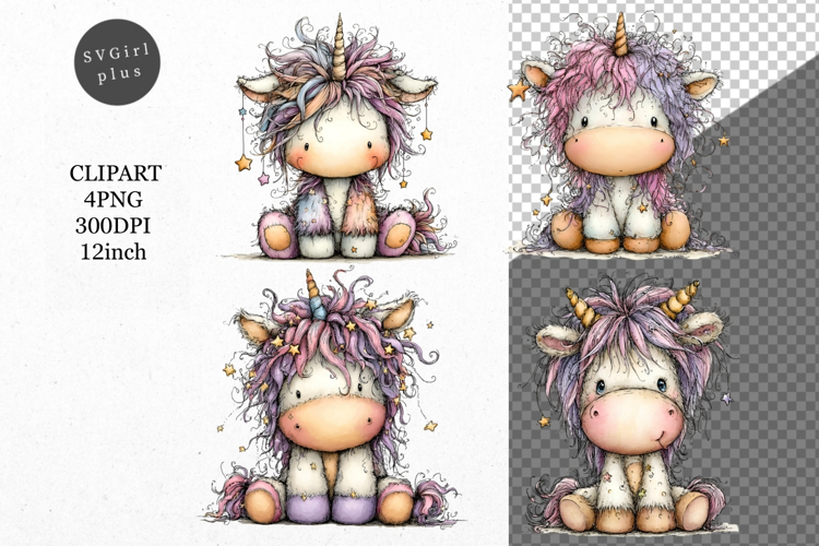 Unicorn Clipart, Fantasy Clipart, Whimsical