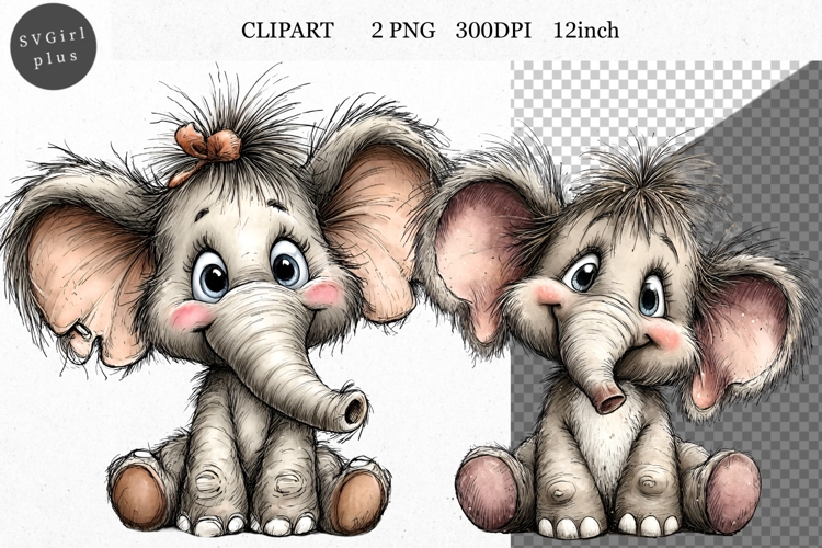 Elephant Watercolor Clipart Image 4