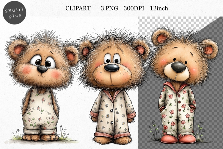 Teddy Bear Clipart, Whimsical Clipart,