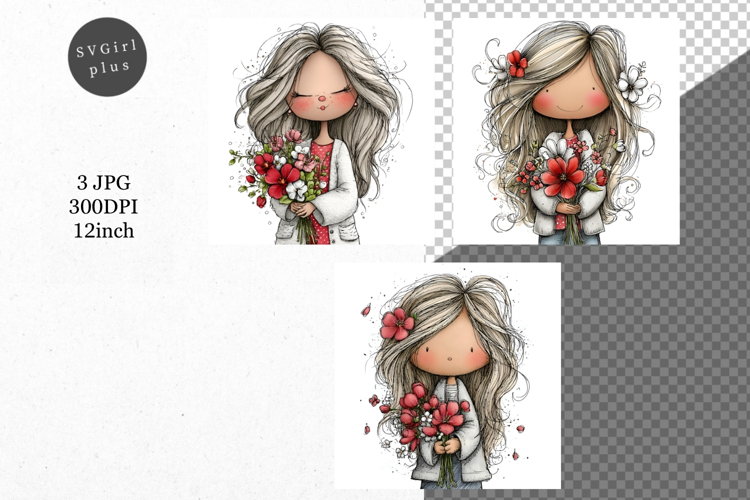 Girl, Whimsical JPG, JPG, Junk journal,