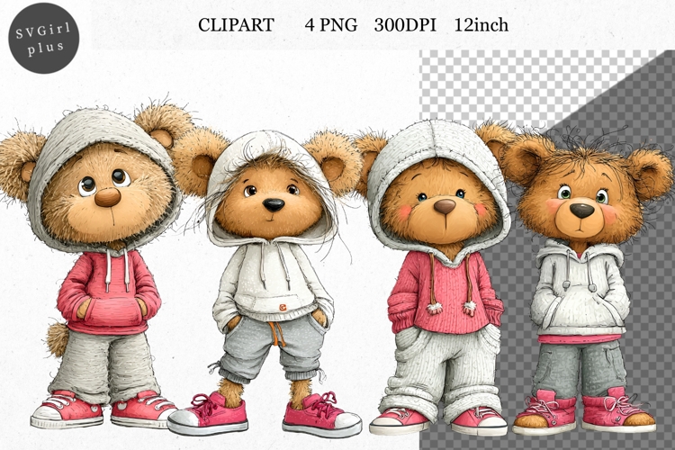 Teddy Bear Clipart, Whimsical Clipart,
