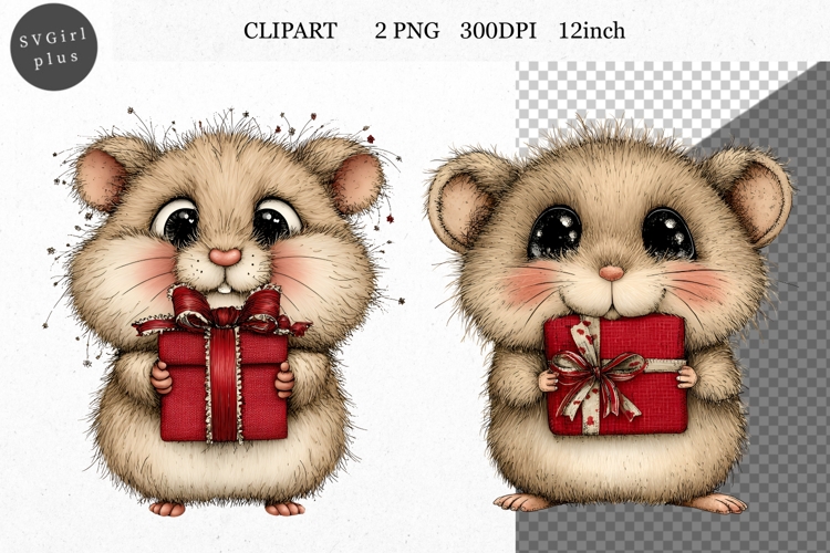 Hamster Clipart, Valentines Day Clipart, Whimsical