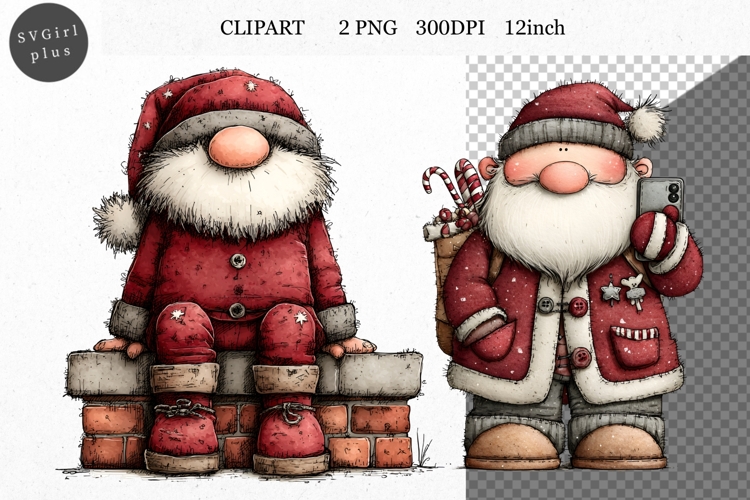 Christmas clipart, Santa clipart, Winter clipart