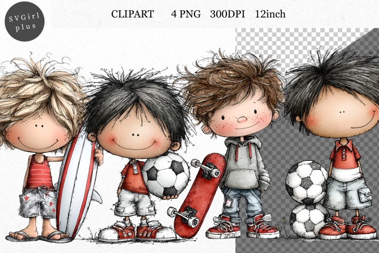 Boy PNG, Boy Clipart, Whimsical Clipart