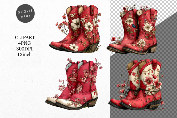 Boots PNG, Mothers Day PNG, Whimsical Clipart,