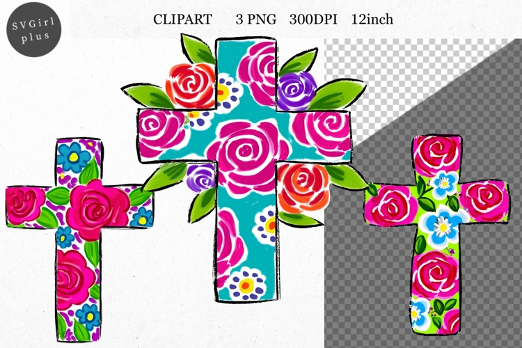 Cross clipart, Jesus, Easter clipart, Whimsical Clipart