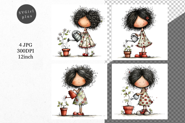 Girl, Whimsical JPG, JPG, Junk journal,