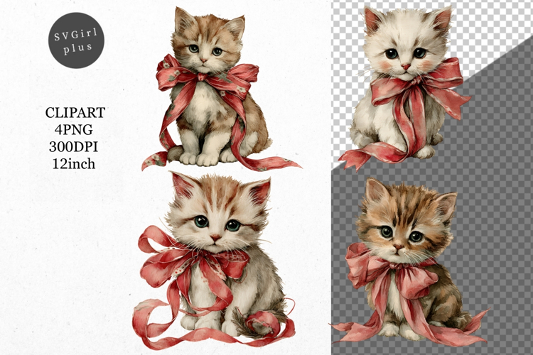 Cat Clipart, Watercolor Cat, Whimsical Clipart,