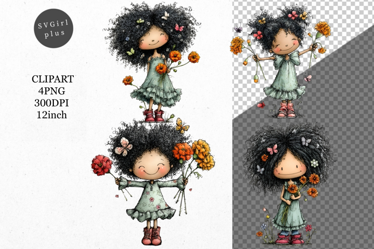 Girl PNG, Girl Clipart, Whimsical Clipart