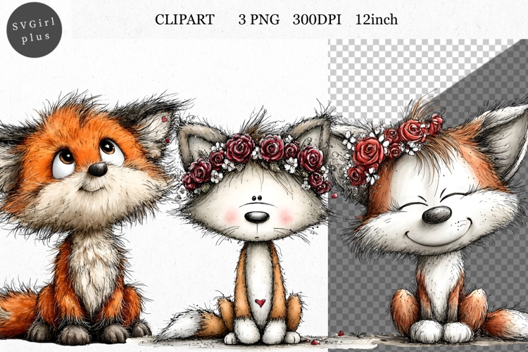 Fox Clipart, Animals Clipart, Whimsical Clipart