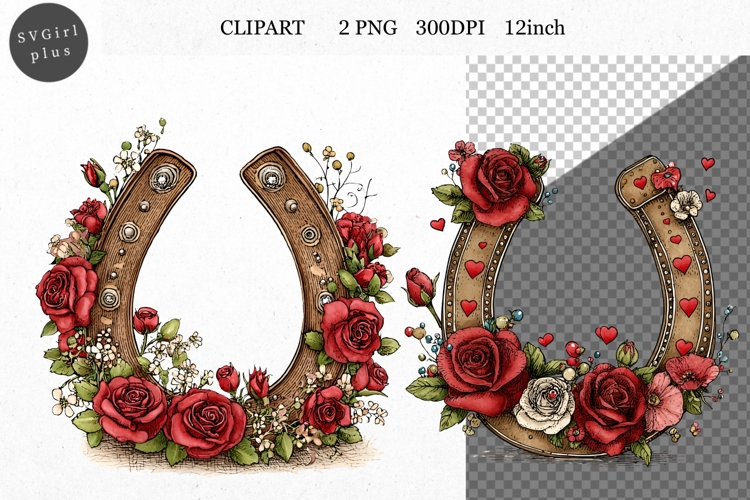 Horse show Clipart, Valentines Day Clipart, Whimsical Clipar