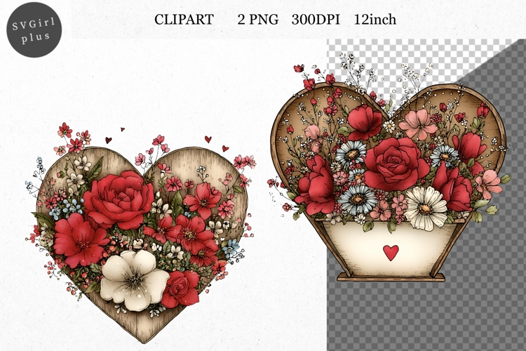 Heart Clipart, Valentines Day Clipart, Whimsical Clipart