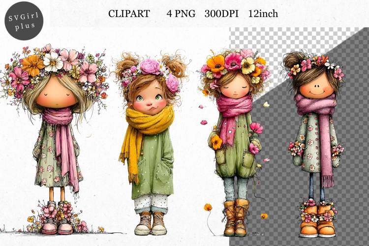 Girl PNG, Girl Clipart, Whimsical Clipart