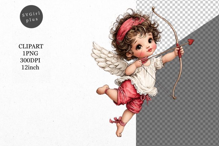 Cupid Clipart, Valentines Day Clipart, Whimsical Clipart