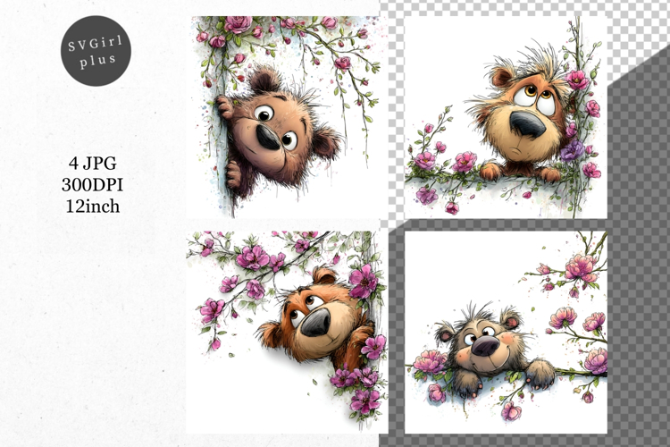 Bear JPG, Whimsical JPG, JPG, Junk journal,