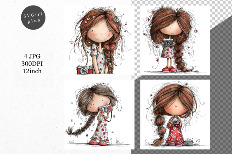 Girl, Whimsical JPG, JPG, Junk journal,