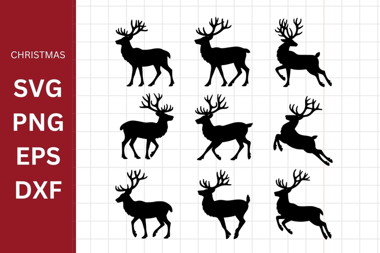 Reindeer SVG, Silhouette, Cricut