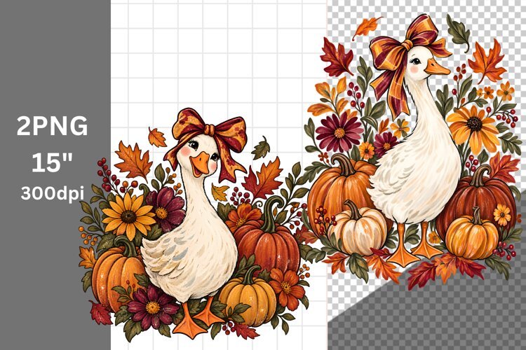 Fall PNG, Halloween PNG, Goose PNG example image 1