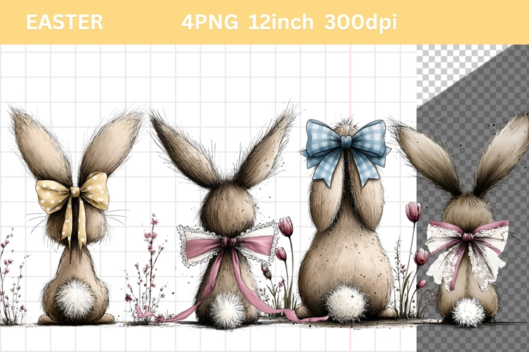 Bunny Clipart, Easter Clipart, Whimsical Clipart,