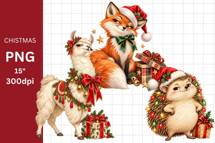Christmas PNG, Christmas Animals PNG, Winter PNG
