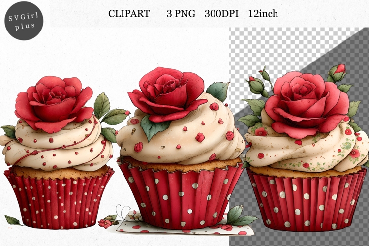 Cupcake PNG, Mothers Day PNG, Whimsical Clipart,