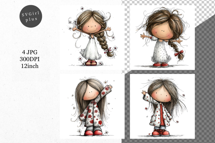 Easter Girl, Whimsical JPG, JPG, Junk journal,