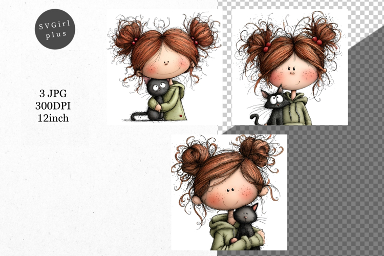 Girl, Whimsical JPG, JPG, Junk journal,