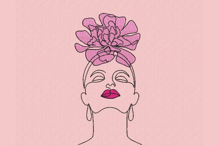 Floral woman Machine Embroidery Design