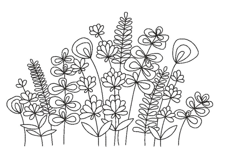 Field Flowers Machine Embroidery Design