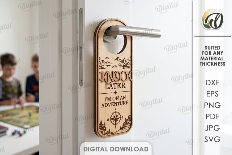 RPG Door Hanger Laser Cut. Door Knob Hanger SVG example image 1