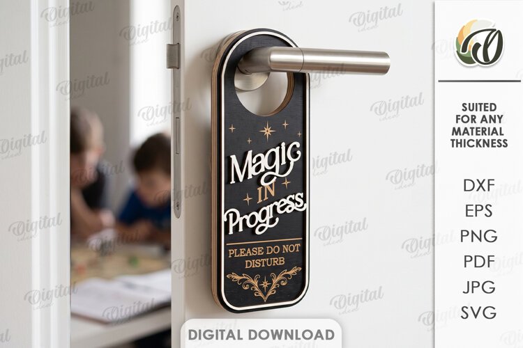 RPG Door Hanger Laser Cut. Door Knob Hanger SVG example image 1