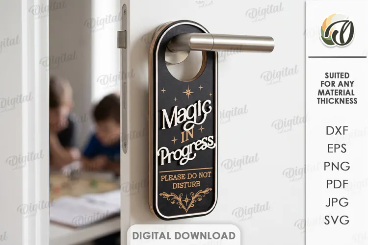 RPG Door Hanger Laser Cut. Door Knob Hanger SVG