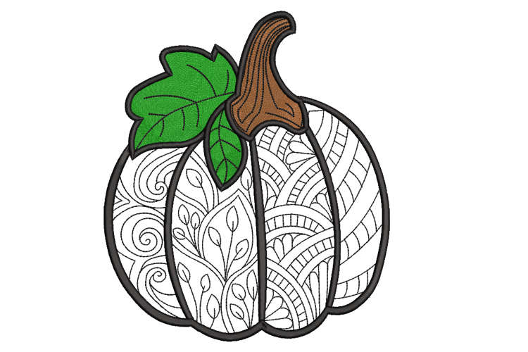 Floral Pumpkin Embroidery Design