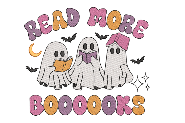 Three Ghosts with books