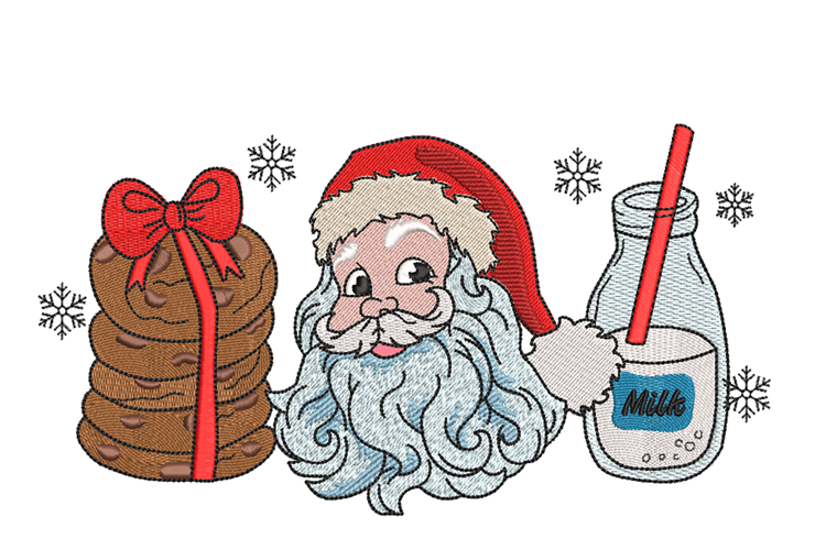 Santa, Ginger Cookies Machine Embroidery Design.