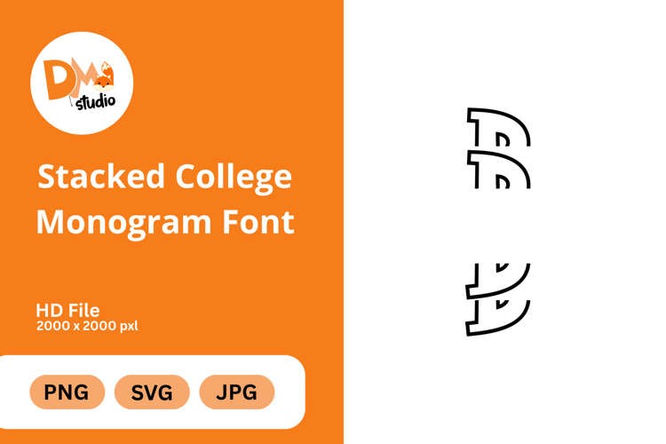 Stacked College Monogram Font