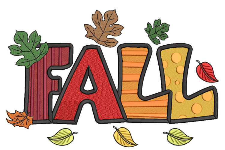 Fall Sign with Leaves, Machine Embroidery Design