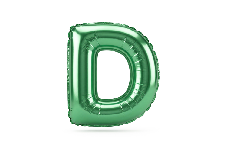 Green Metallic Letter D Foil Balloon Party Decoration