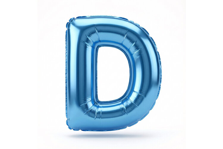 Blue Metallic Letter D Foil Balloon Party Decoration example image 1
