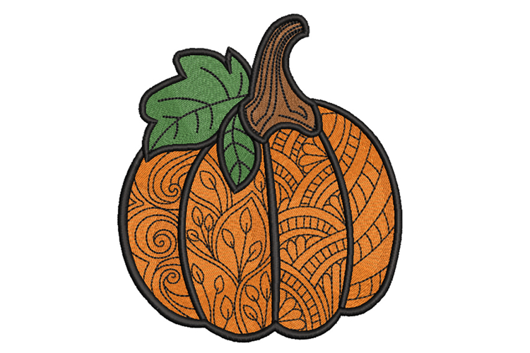 Floral Pumpkin Embroidery Design